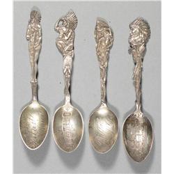 Lot of Four Sterling Silver Souvenir Spoons