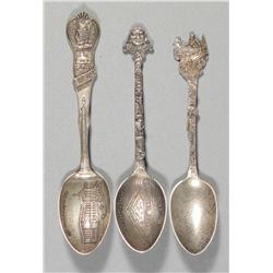 Lot of Three Sterling Silver Souvenir Spoons