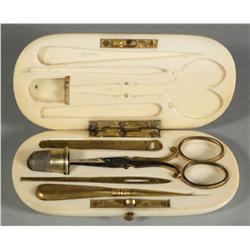 Ivory Sewing Kit, ca 1859