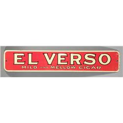 El Verso Embossed Tin Shelf Strip Sign.