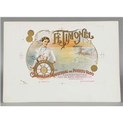 El Timonel Cigar Box Label Proof