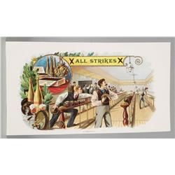 All Strikes Cigar Box Label