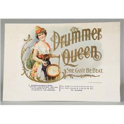Drummer Queen Cigar Box Sample Label