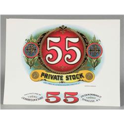 55 Private Stock Cigar Box Label