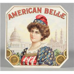 American Belle Cigar Box Label