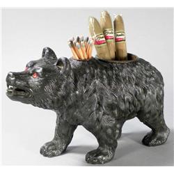 Figural Cigar and Match Holder