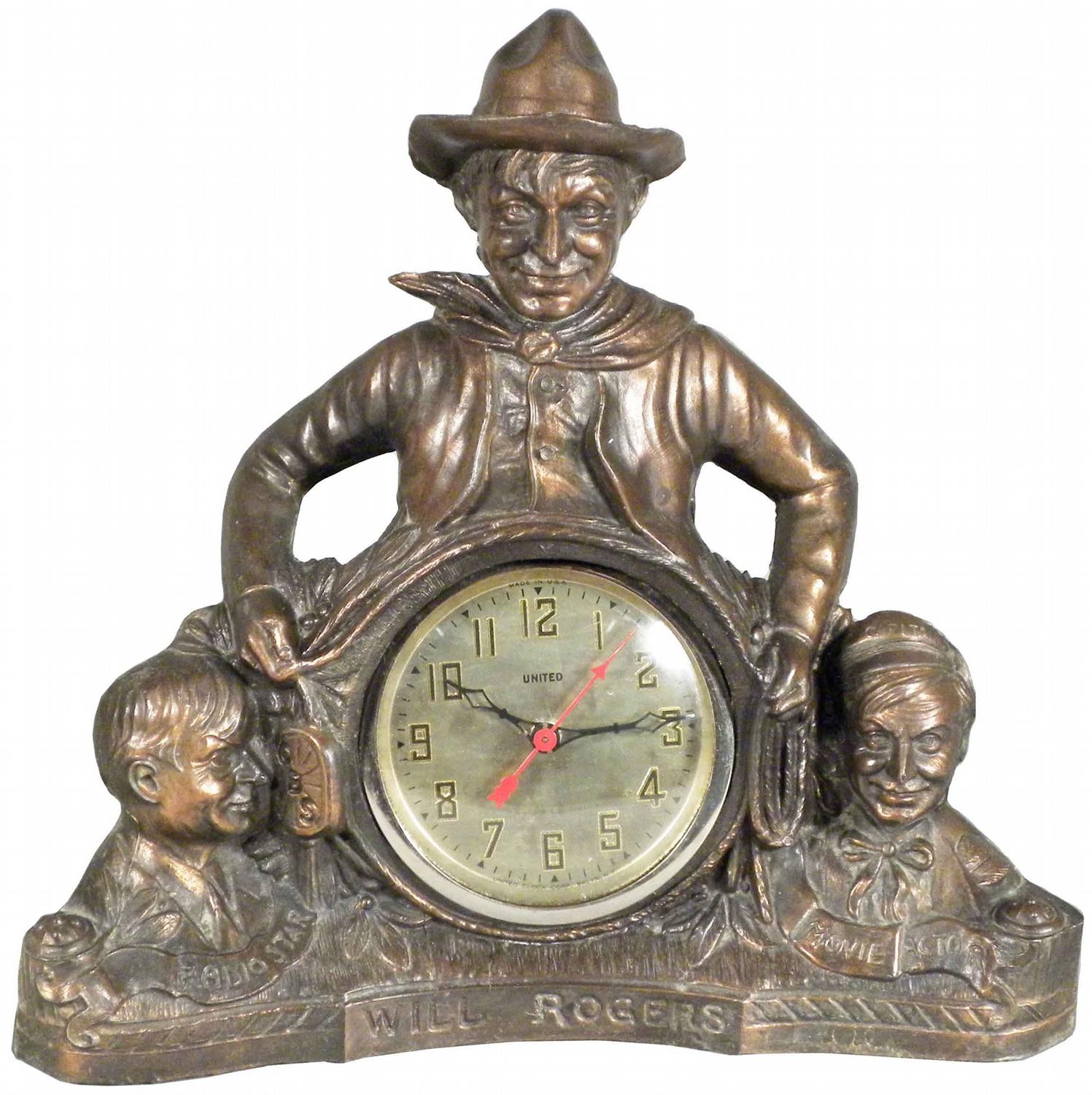 Will Rogers Figural Clock