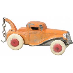 Miniature White Metal Orange Wrecker