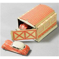 Miniature Tin Toy Garage
