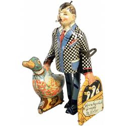 Louis Marx Duck Salesman Tin Wind-up Toy