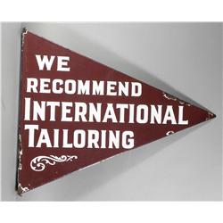 International Clothing Porcelain Flange Sign