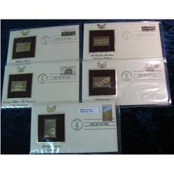 30. (5) 22K Gold Stamps First Day Covers 1981-1983