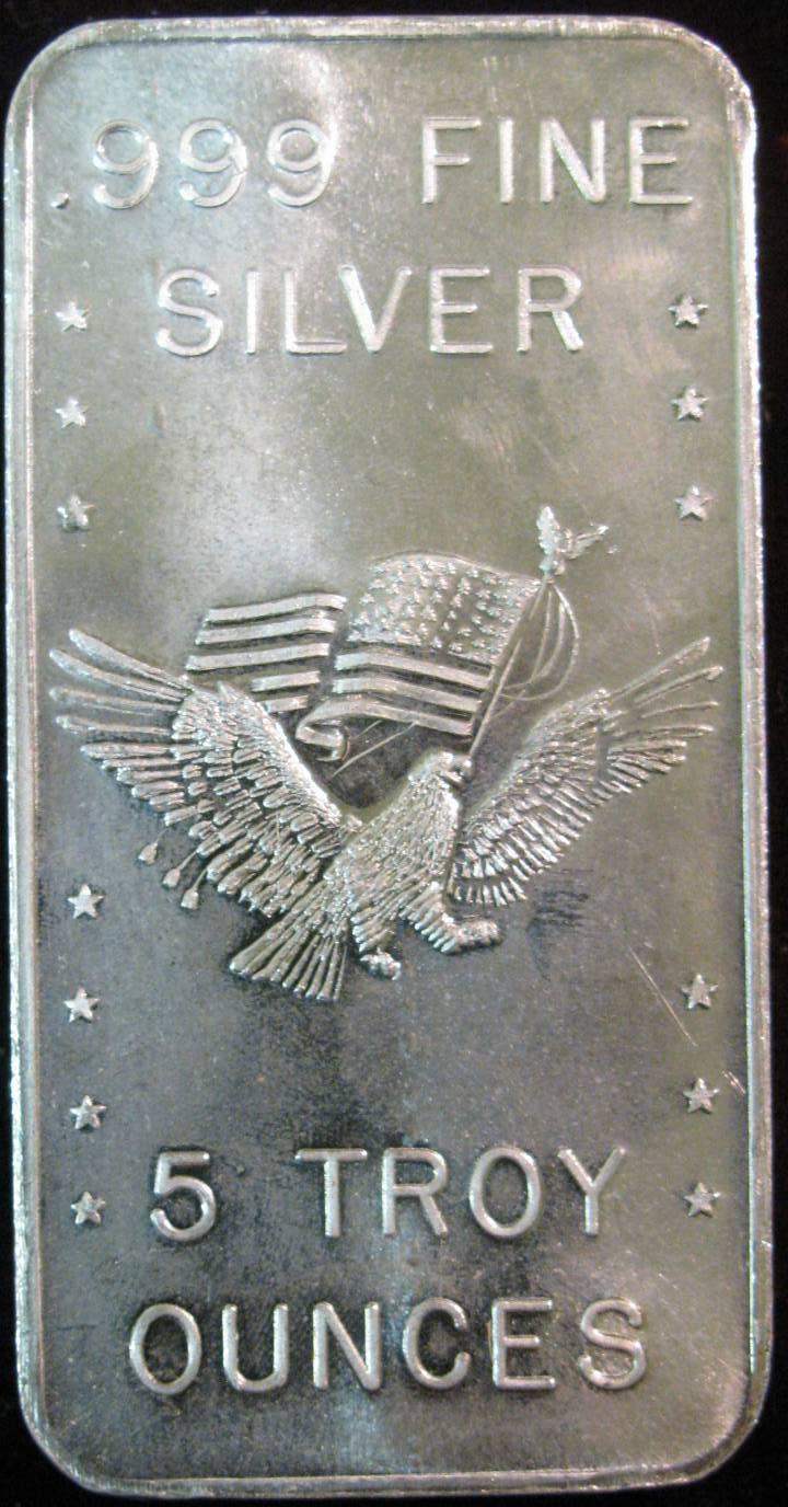 293 APM 999 Fine Silver 5 Troy Ounces Ingot BU 293 apm 999 fine silver 5 troy ounces ingot bu