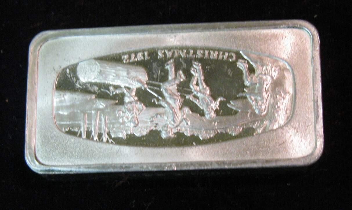 731. Christmas 1972 Franklin Mint 1000 Grains Solid Sterling