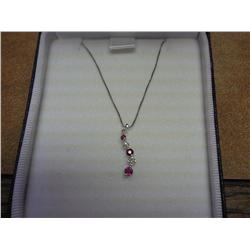 10KT WHITE GOLD NECKLACE WITH STONES 1.7 GRAMS