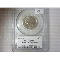 2009-P DISTRICT OF COLUMBIA QUARTER PCGS MS67