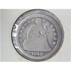 1849 SEATED LIBERTY DIME