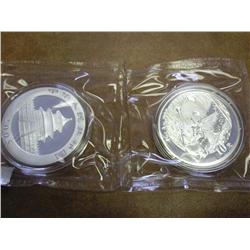 2-2005 CHINA 10 YUAN SILVER PANDA COINS (UNC)