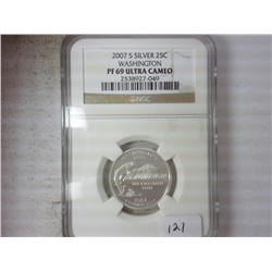 2007-S WASHINGTON SILVER QUARTER NGC PF69 ULTRACAM