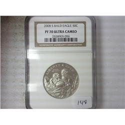 2008-S BALD EAGLE HALF DOLLAR NGC PF70 ULTRA CAMEO