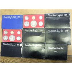 9 US PROOF SETS 71, 73, 74, 75, 76, 77, 78, 79 &82