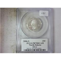 2006-S SILVER ND QUARTER PCGS PR70DCAM