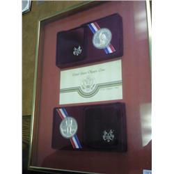FRAMED US OLYMPIC COINS (AS SHOWN)