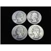 4-1940'S WASHINGTON SILVER QUARTERS