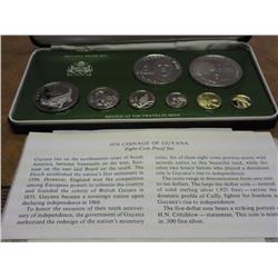 1976 GUYANA 8 COIN PROOF SET IN CASE