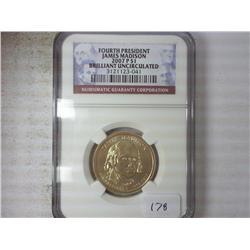 2007-P MADISON DOLLAR NGC BRILLIANT UNC