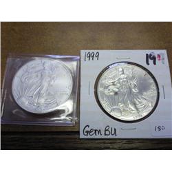 1999 & 2007 AMERICAN SILVER EAGLES (UNC)