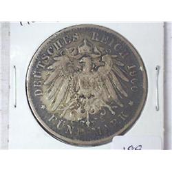 1900-A GERMAN 5 MARKS (SILVER)