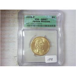 2008-P MONROE DOLLAR ICG MS67