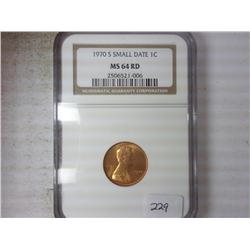 1970-S SMALL DATE LINCOLN CENT NGC MS64RD