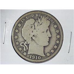 1910-S BARBER HALF DOLLAR (VERY GOOD)