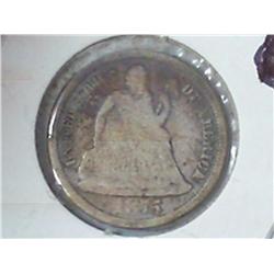 1875 SEATED LIBERTY DIME