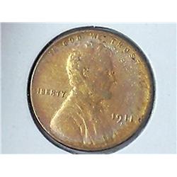 1911-S LINCOLN CENT (AU) PITTED