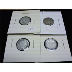 1909, 11-D, 14 AND 16 BARBER DIMES