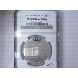 1992-W WHITE HOUSE US SILVER DOLLAR NGC PF69