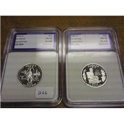 2003-S IL & ALABAMA SILVER QUARTERS IGS PR70DCAM