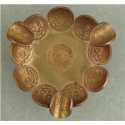 Vintage 5 Centavos Mexican Coins Folk Art Ashtray 1960s