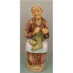Vintage Hand Painted Ceramic Figurine Grandmother