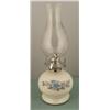 Image 1 : Porcelain Oil Lamp Floral Pattern Lantern w/ Glass Shad