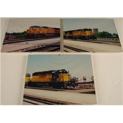 3 Vintage Union Pacific Railroad Train Color PHOTOS