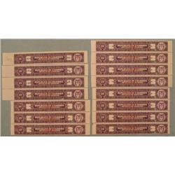 15 Colombia Specimen Tax Stamps 10 Centavos