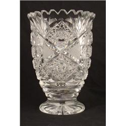 Vintage Czech Crystal Cut Glass European Vase