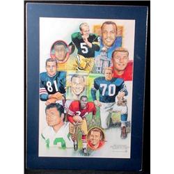 NFL Football Greats Hornung + MORE South Bend Poster