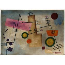 COMPOSITION I AFTER WASSILY KANDISKY OIL ON PAPER