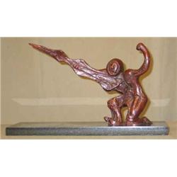 THE VIOLINIST MAGNIFICENT BRONZE SCULPTURE AFTER DAVID ALFARO SIQUEIROS