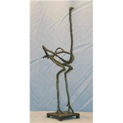 OSTRICH MAGNIFICENT BRONZE SCULPTURE AFTER DIEGO GIACOMETTI